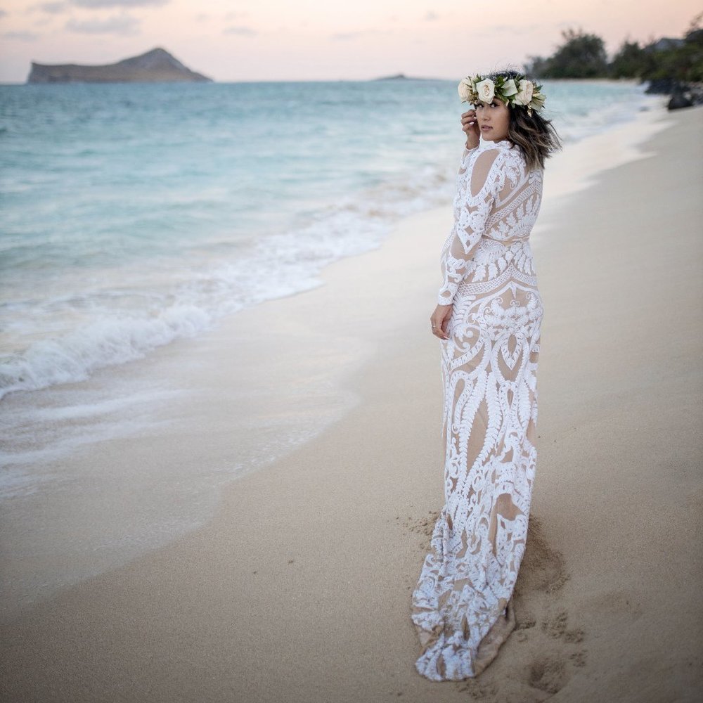 Maternity bohemian lace photoshoot dress/ gown